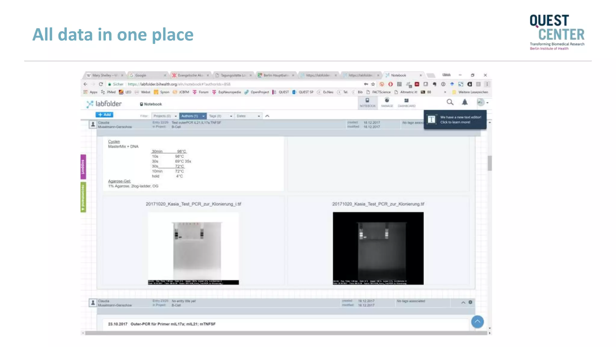 All data in one place
 
