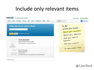 Include only relevant items
 