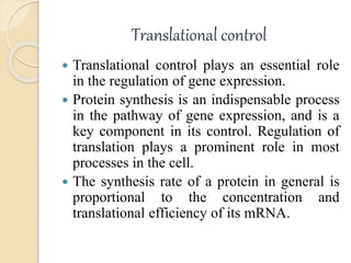 Translational control | PPTX