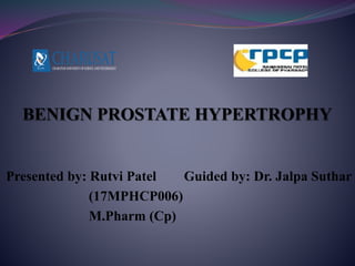 Presented by: Rutvi Patel Guided by: Dr. Jalpa Suthar
(17MPHCP006)
M.Pharm (Cp)
 