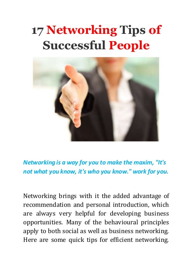 17 Networking Tips of Successful People