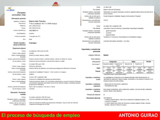 El proceso de búsqueda de empleo ANTONIO GUIRAO 
 