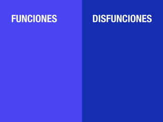 FUNCIONES DISFUNCIONES
 