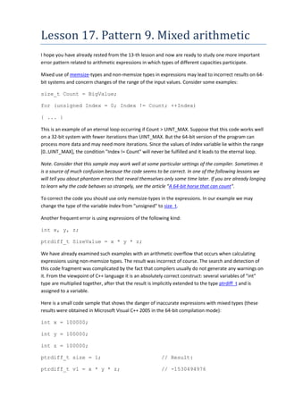Lesson 17. Pattern 9. Mixed arithmetic | PDF
