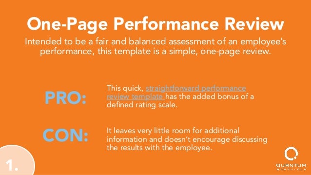 17 performance review templates to motivate employees one page performance review