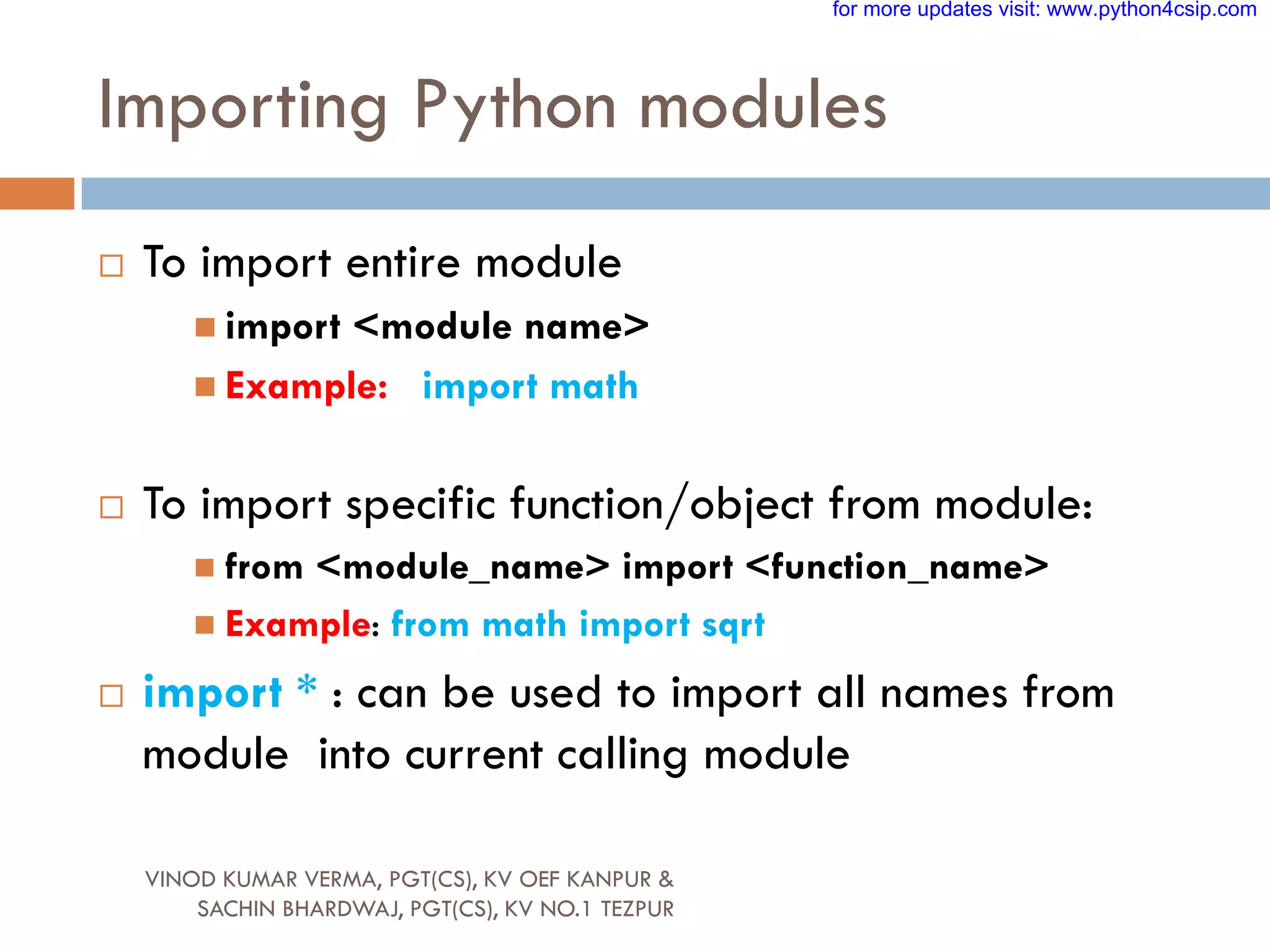17 PYTHON MODULES-2.pdf | Programming Languages | Computing