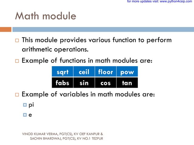17 PYTHON MODULES-2.pdf | Programming Languages | Computing