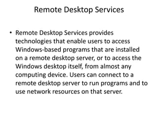 17 roles of window server 2008 r2 | PPTX