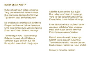 nasyid 17 rukun sholat baik dihafal utk anak | PPTX
