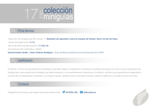 Requisitos de seguridad y salud en equipos de trabajo: Sierra circula…
