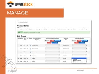 SwiftStack Inc. 7
MANAGE
 