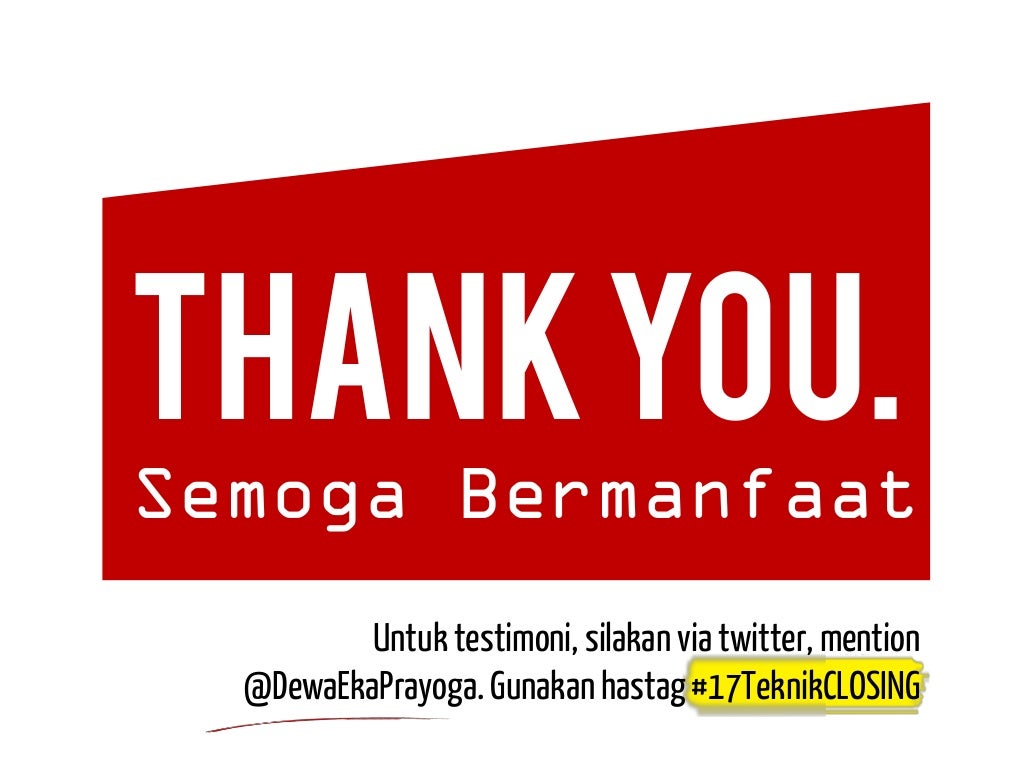 17 teknik closing dewa eka prayoga