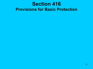 Section 416 Provisions for Basic Protection 