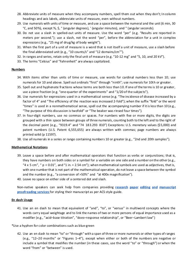 Acs research paper format