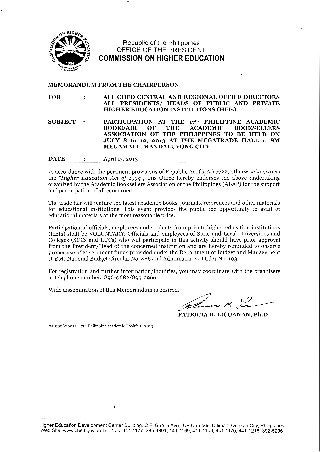 CHED memo on 17th philippine academic bookfair of the academic booksellers association of the philippines   july 8 -12, 2013