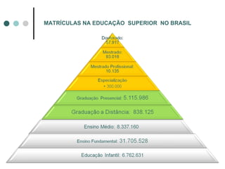 MATRÍCULAS NA EDUCAÇÃO  SUPERIOR  NO BRASIL 