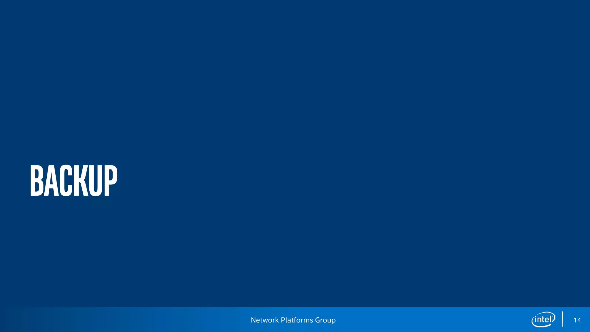 Network Platforms Group
Backup
14
 