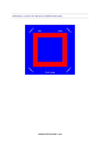 VERSION EFFECTIVE FROM 1.1.2018
APPENDIX 6: LAYOUT OF THE KATA COMPETITION AREA
 