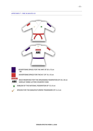 - 53 -
VERSION EFFECTIVE FROM 1.1.2018
APPENDIX 7: THE KARATE-GI
 