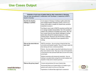 12
Use Cases Output
 