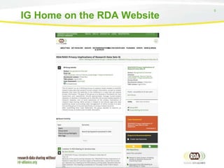 5
IG Home on the RDA Website
 