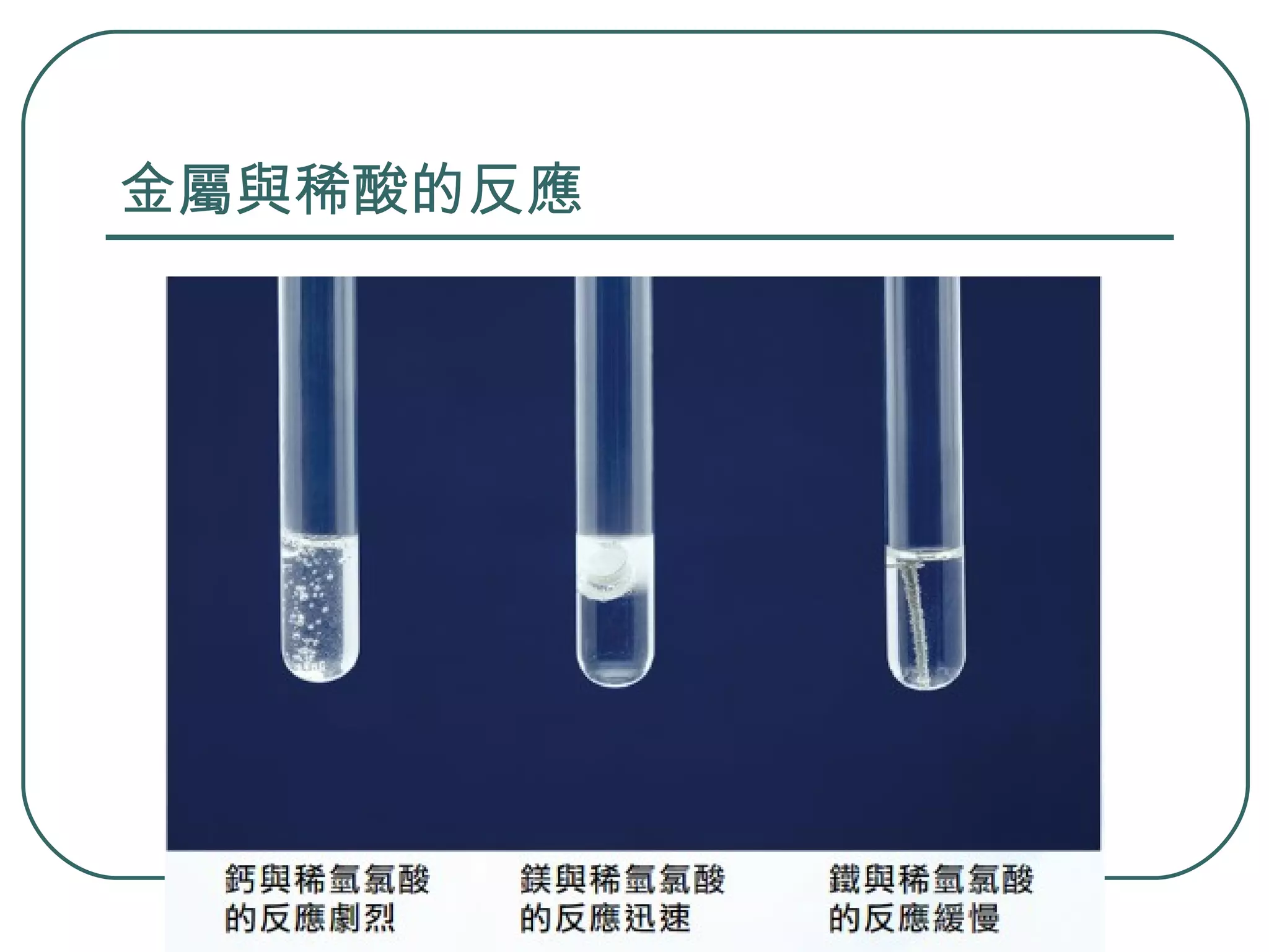 金屬與稀酸的反應 