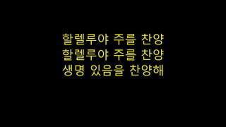 할렐루야 주를 찬양
할렐루야 주를 찬양
생명 있음을 찬양해
 
