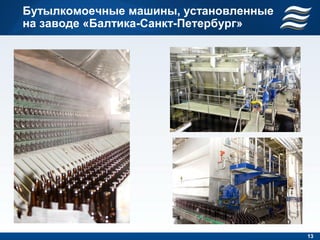 Бутылкомоечные машины, установленные
на заводе «Балтика-Санкт-Петербург»




                                       13
 