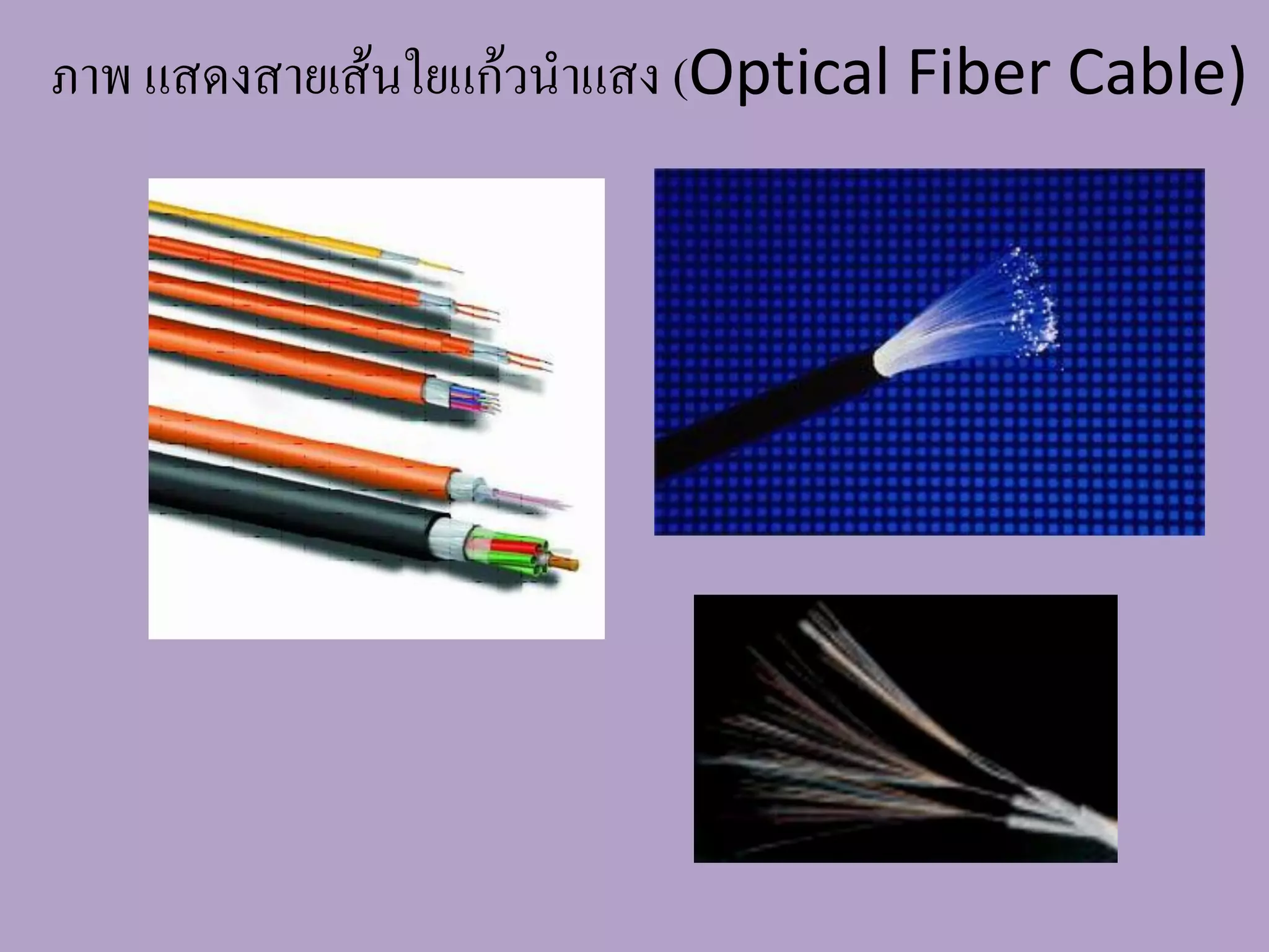 ภาพ แสดงสายเส้นใยแก้วนาแสง (Optical Fiber Cable)
 