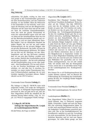 18. LTG-Sitzung am 6. Juli 2010