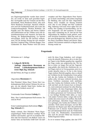 18. LTG-Sitzung am 6. Juli 2010