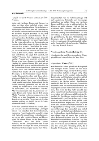 18. LTG-Sitzung am 6. Juli 2010