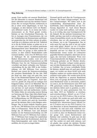 18. LTG-Sitzung am 6. Juli 2010