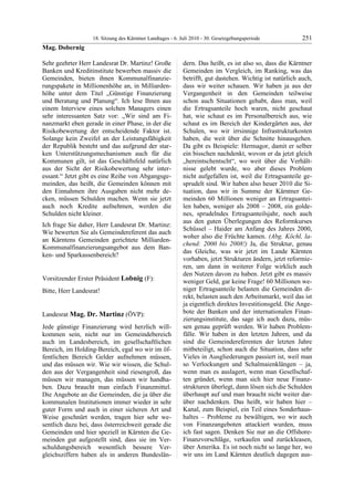 18. LTG-Sitzung am 6. Juli 2010