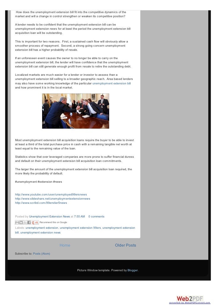 Unemployment Extension Unemployment Extension Bill