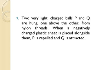 
Negatively Sphere
 Positively charged rod
is then removed
 