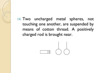 
 As the negative charges collect at the bottom of the cloud
it forces the negative charges in the ground to be forced
away from the surface. This leaves the ground positive.
 A streamer of negative charges is repelled by the bottom
of the cloud and attracted by the ground.
 As this streamer of negative charges approaches the
ground, a streamer of positive charges is repelled by the
ground and attracted to the negative streamer.
 When the two streamers connect, they have created a
fairly conductive path which allows a sudden down surge
of electrons to jump to the ground. This is the lightning.
Lightning
 