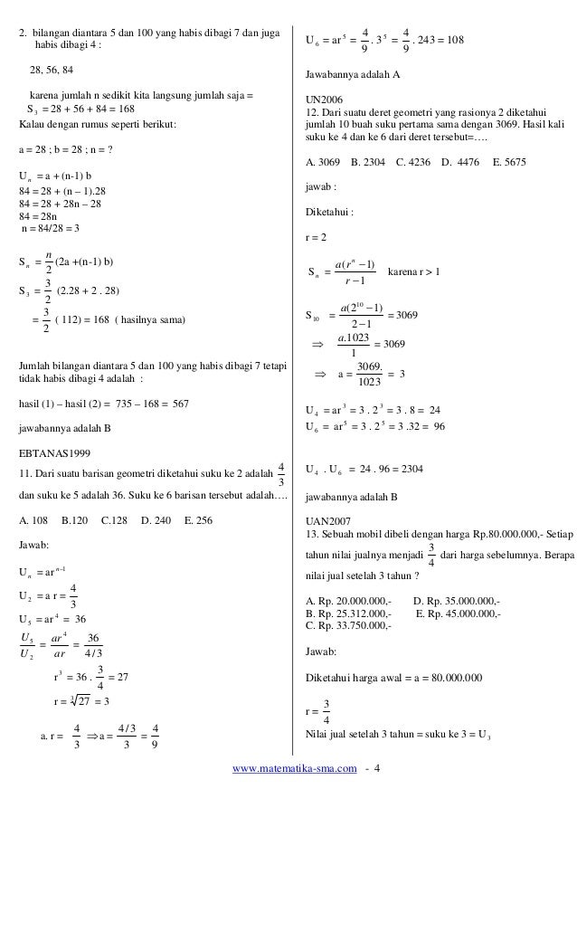 18 Soal Soal Notasi Sigma Barisan Deret Dan Induksi Matematika