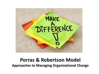 Porras & Robertson Model
Approaches to Managing Organizational Change
 