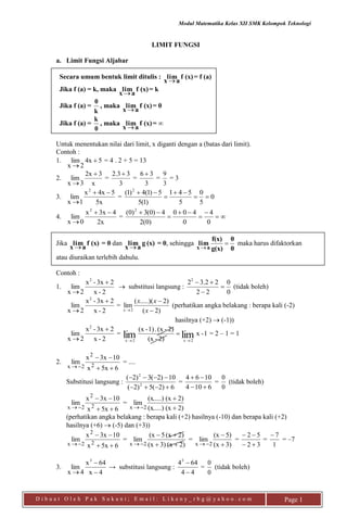 18 Modul Limit Fungsi Pak Sukani