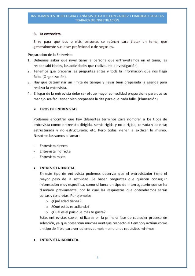 Recogida de datos investigacion