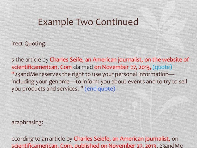 18. oral citation and genomic sequencing presentations