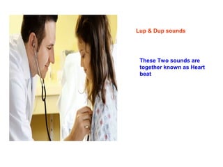 Lup & Dup sounds
These Two sounds are
together known as Heart
beat