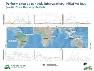Performance at control, intervention, initiative level
(credit: Astrid Bos, Amy Duchelle)
 