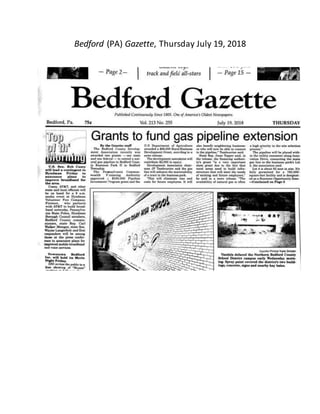 Bedford (PA) Gazette, Thursday July 19, 2018
 