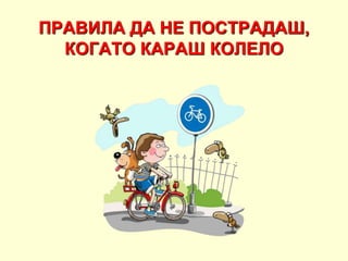 ПРАВИЛА ДА НЕ ПОСТРАДАШ,
КОГАТО КАРАШ КОЛЕЛО
 