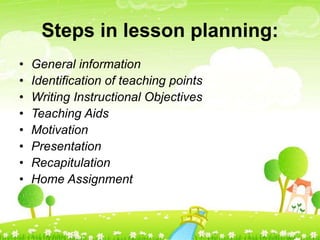 Pedagogy of teaching - Planning for teaching | PPSX