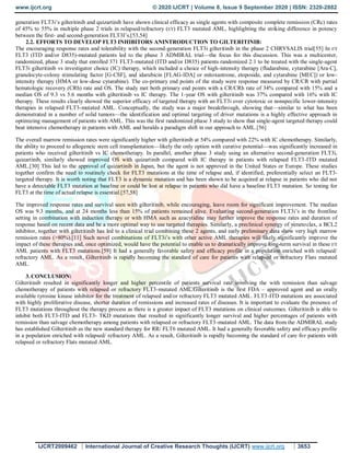 DRUG INFORMATIONOF GILTERITINIB AND ITS EFFICACY IN REFRACTORY FLT3 ...
