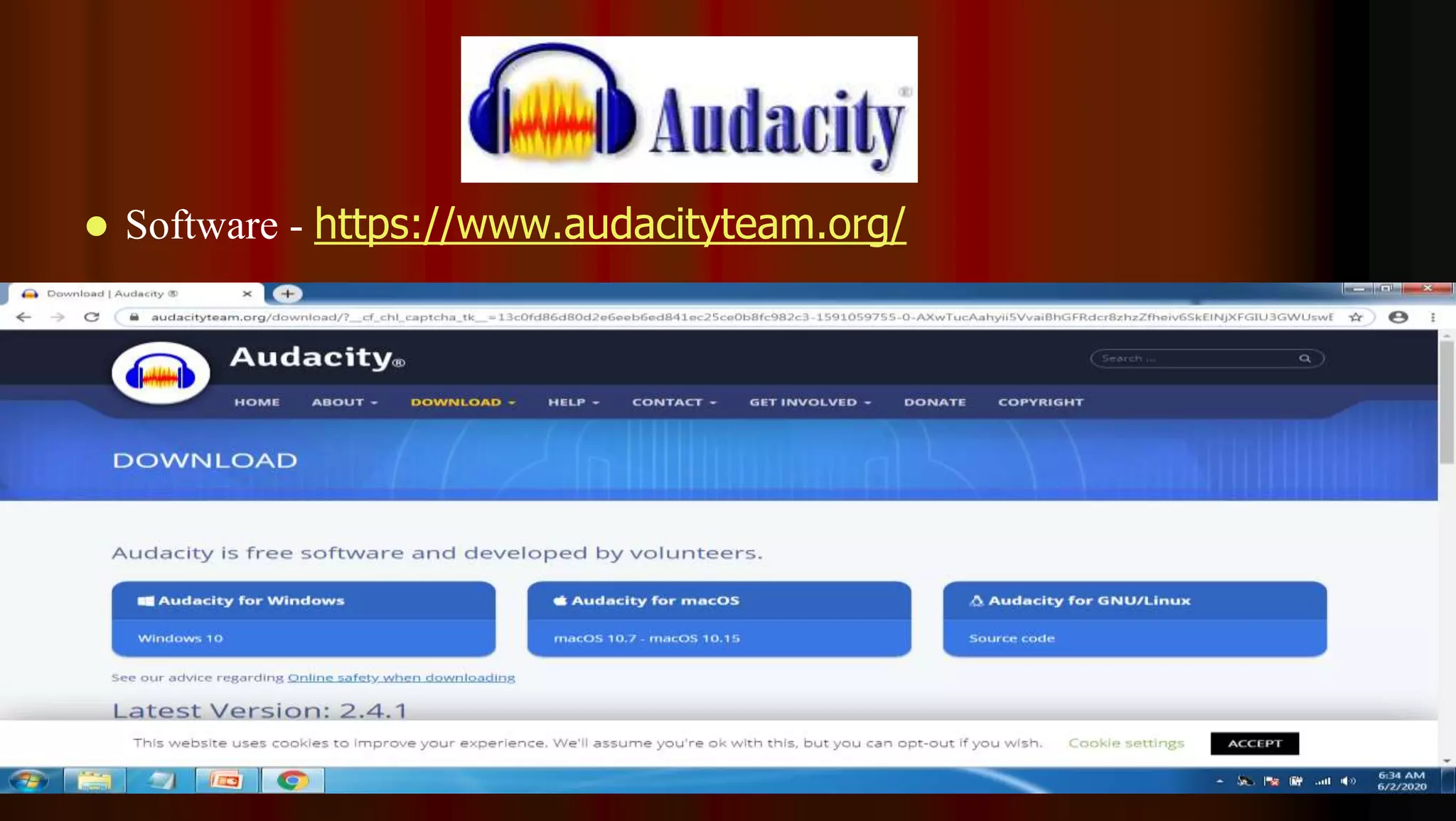  Software - https://www.audacityteam.org/
 