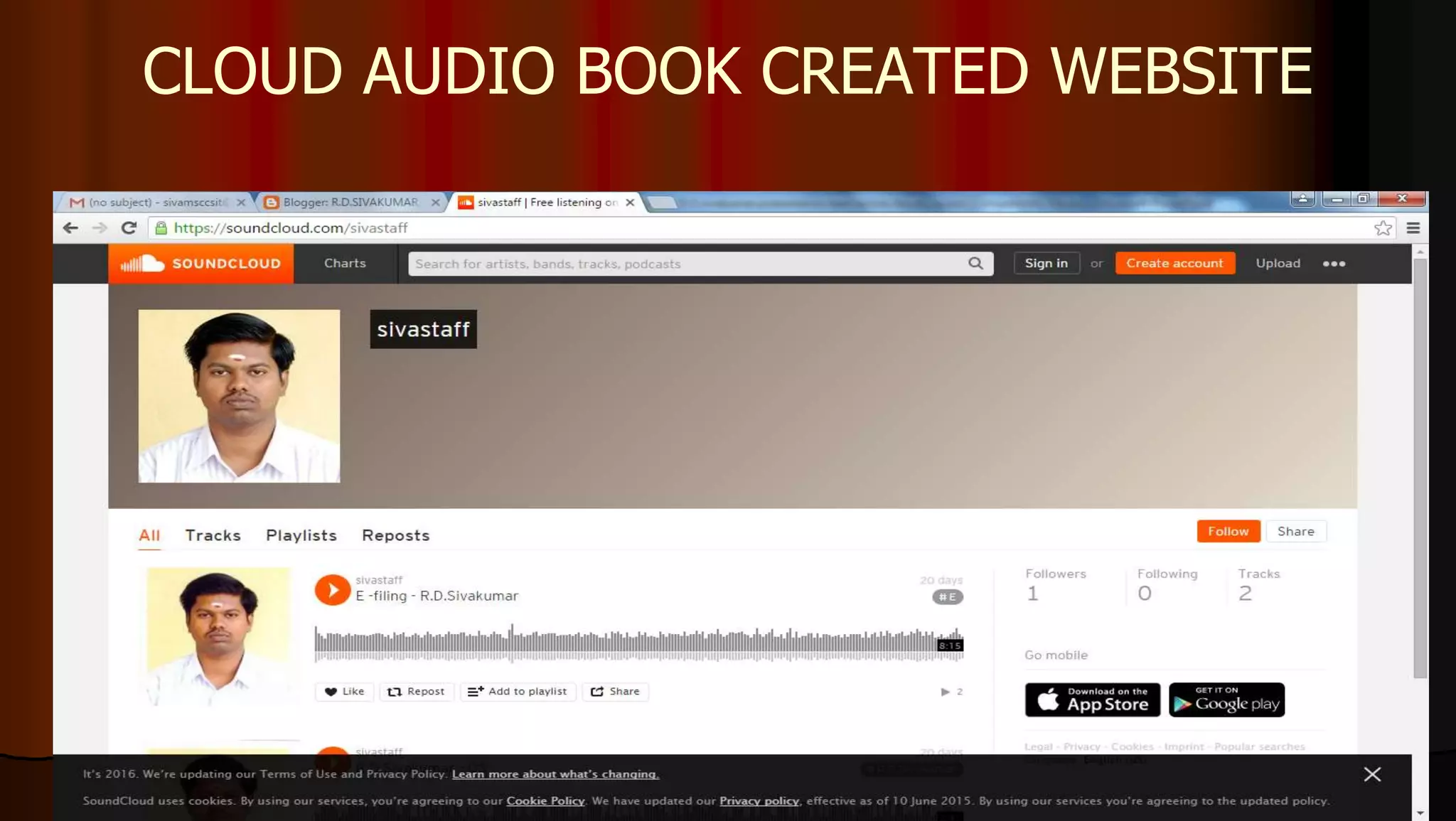 CLOUD AUDIO BOOK CREATED WEBSITE
 